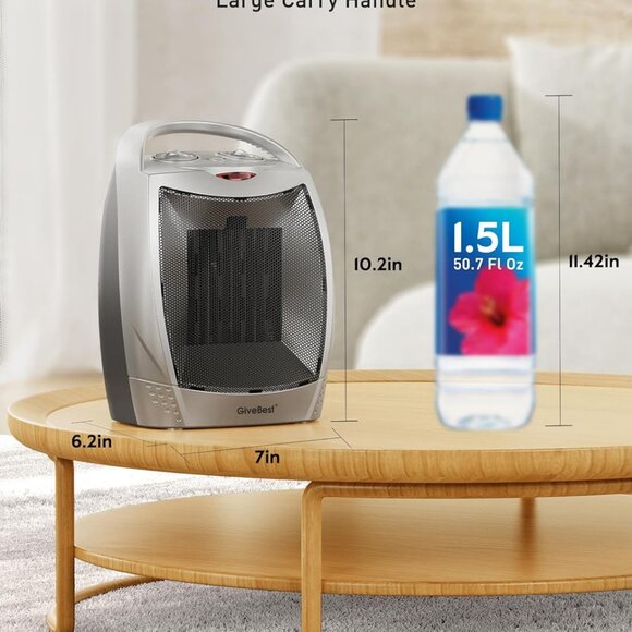 NEW Portable Electric Space Heater Thermostat Ceramic Fan Office Room Desk Indoo - Picture 7 of 9